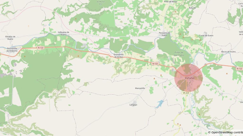 Mapa de Peñafiel y la Ribera del Duero de Valladolid