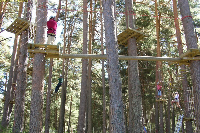 Parque de aventura entre árboles en la Sierra de Gredos