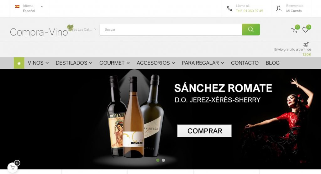 Web de compra de vinos Compra-Vino