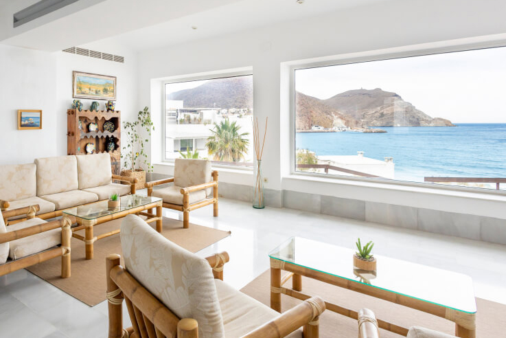 Vista del mar desde Hotel Doña Pakyta, en San José, Cabo de Gata