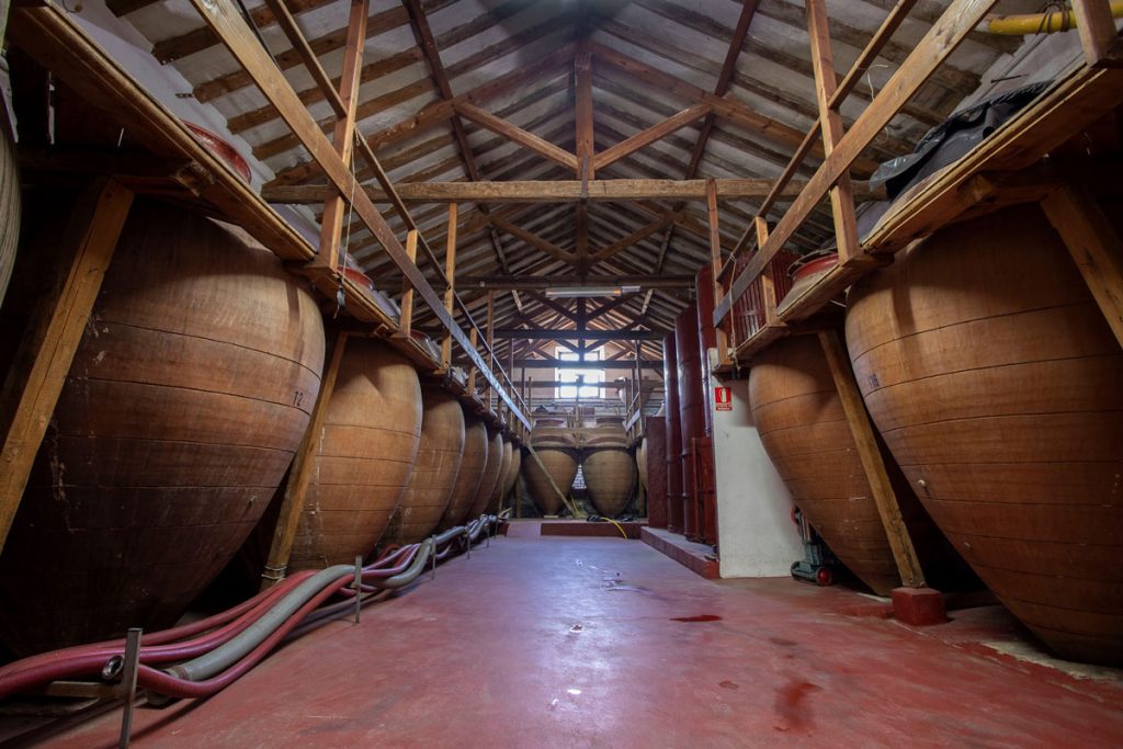 Sala de tinajas de bodega Jesús Díaz e Hijos, Colmenar de Oreja