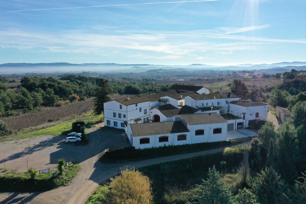 Vista panorámica de bodega del Penedés