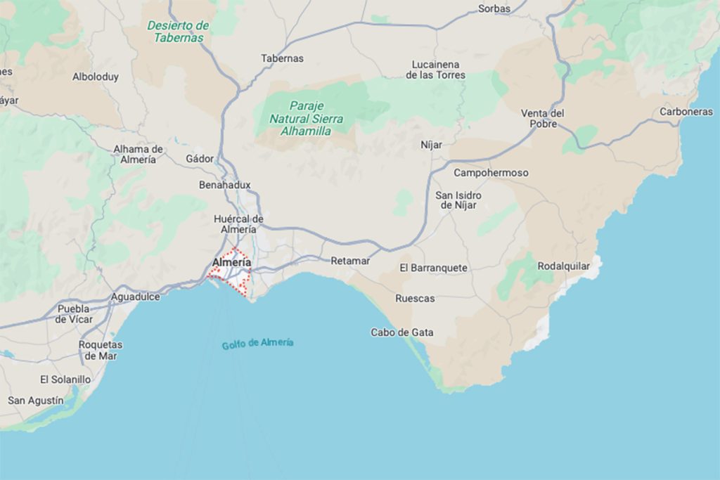 Ubicación en mapa en la ciudad de Almería