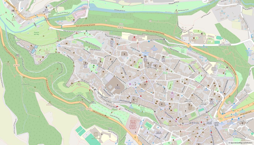 Mapa de casco antiguo de Segovia