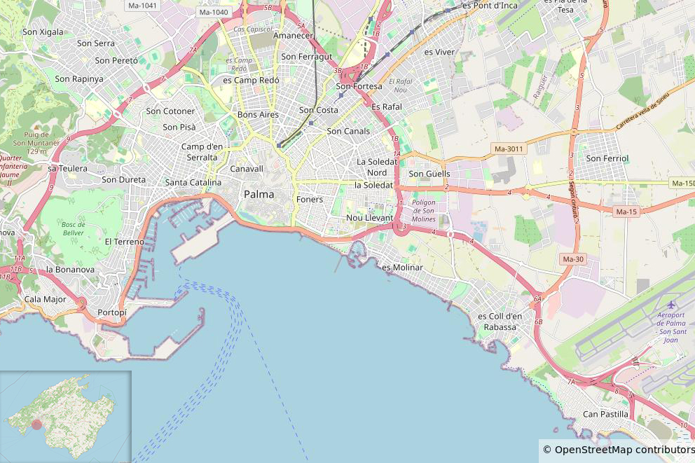 Mapa de ciudad de Palma de Mallorca